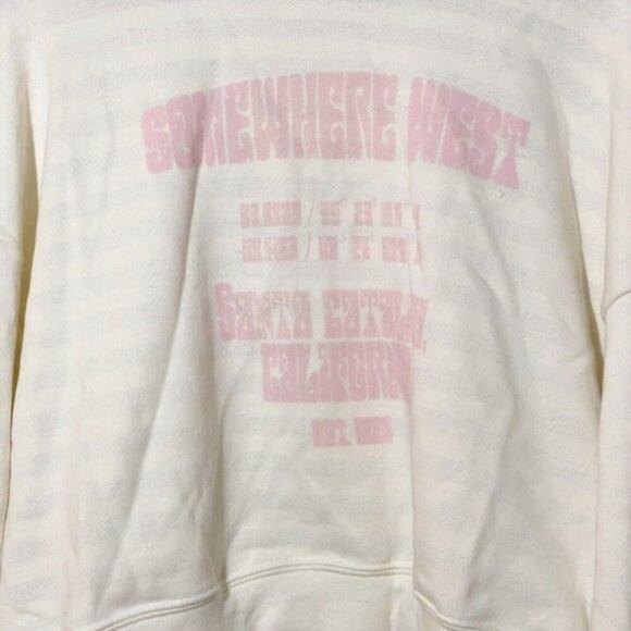 Somewhere West Sweatshirt Women's Medium White Pink Text Soft Cozy  Sweatshirt - Picture 3 of 8